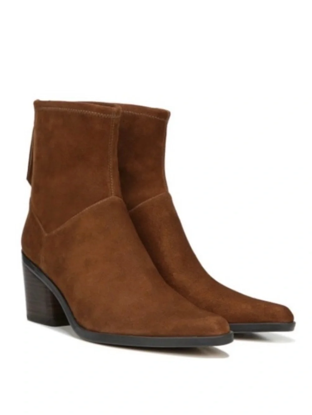 27 Edit Berkley 2 Block Heel Ankle Bootie Chestnut Brown Suede NWT 8.5